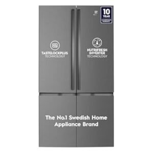Electrolux 600L Frost Free Inverter French Door Refrigerator, TasteLockPlus Technology, FlexStor, Matte Dark Grey Stainless Steel, UltimateTaste 700, EQE6000A-B