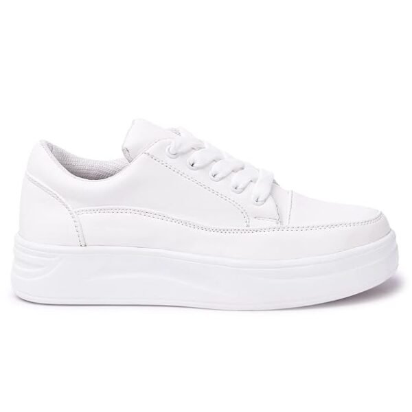 Vendoz Women White Stylish Casual Sneakers - Image 5