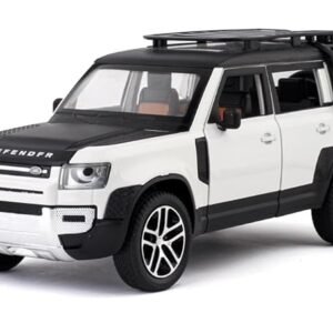 Sky Tech® Big Size Land Rover Defender 1:24 Scale Model Exclusive Alloy Metal car Pull Back Die-cast Metal Toy with Openable Doors & Light Music Best Gifts Toys Kids【Colors as Per Stock】