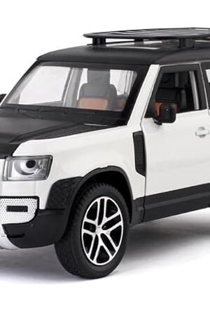 Sky Tech® Big Size Land Rover Defender 1:24 Scale Model Exclusive Alloy Metal car Pull Back Die-cast Metal Toy with Openable Doors & Light Music Best Gifts Toys Kids【Colors as Per Stock】