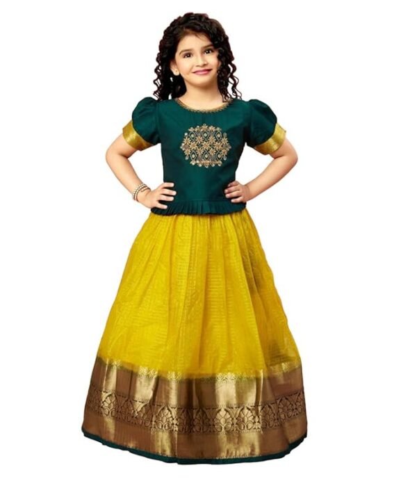 A.T.U.N. (ALL THINGS UBER NICE) Girls Poly Silk Floral Printed 3/4 Sleeve Sharara Set | Traditional Ethnic Wear Clothing Set for Festival and Special Occasions