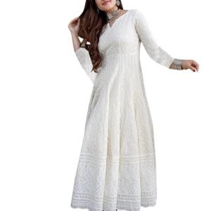 Chikankari Long kurti Gown