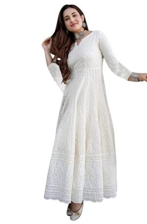 Chikankari Long kurti Gown