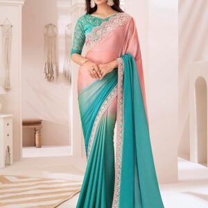 AKHILAM Women's Pure Chiffon Embellished Saree With Unstitched Blouse (SNDLWOD1301_TFH_Parent)