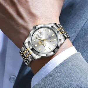 OPK Watches for Men Diamond Roman Analog Mens Watches Waterproof Large Stainless Steel Men Wrist Watch Business Father Gift Watch