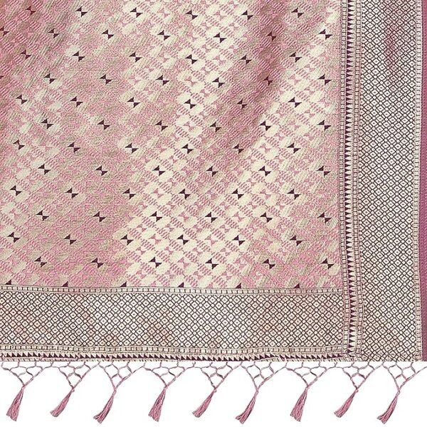 Rekha Maniyar Womens Cotton Woven Banarasi Silk Saree With Unstitched Blouse (KALPANA) - Image 6