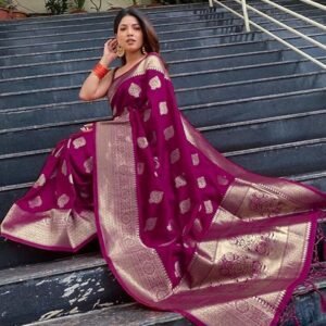 C J Enterprise Women's Kanjivaram Art Silk Saree Soft Banarasi Style Sari With Blouse Piece For Wedding (Pari122-51)