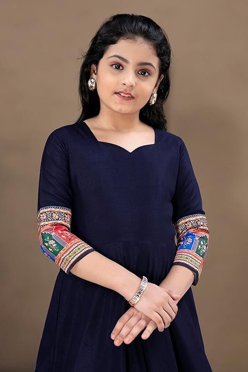 Fashion Dream Girls Crepe Silk Digital Printed Maxi Dress|Dresses for Girls|Fit and Flared Dress - Image 4