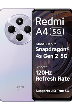 Redmi A4 5G (Sparkle Purple, 4GB RAM, 64GB Storage) | Segment Largest 6.88in 120Hz | 50MP Dual Camera | 18W Fast Charging | Charger in The Box