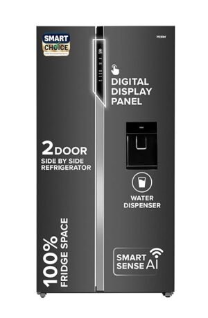Haier Smart Choice 596L 3Star 2-Door Water Dispenser Side by Side Frost Free Refrigerator |