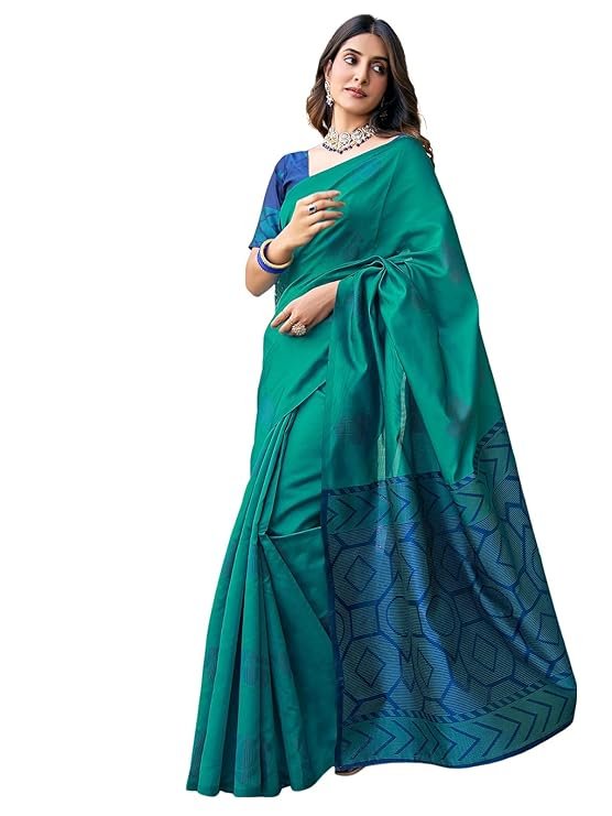 SAMAH Women'smorden Banarasi Silkched Blouse modern banarasi saree blouse design