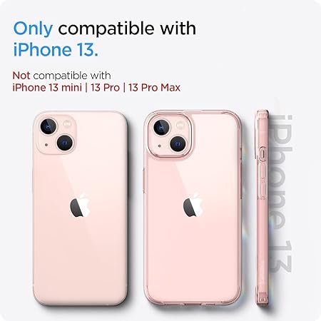 Spigen Ultra Hybrid Back Cover Case Compatible with iPhone 13 (TPU + Poly Carbonate | Rose Crystal) - Image 2